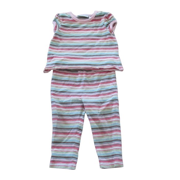 Baby Greendog 2 Piece‎ Shirt Pants Outfit Girls Size 6-9M Multicolor Striped - Picture 1 of 7